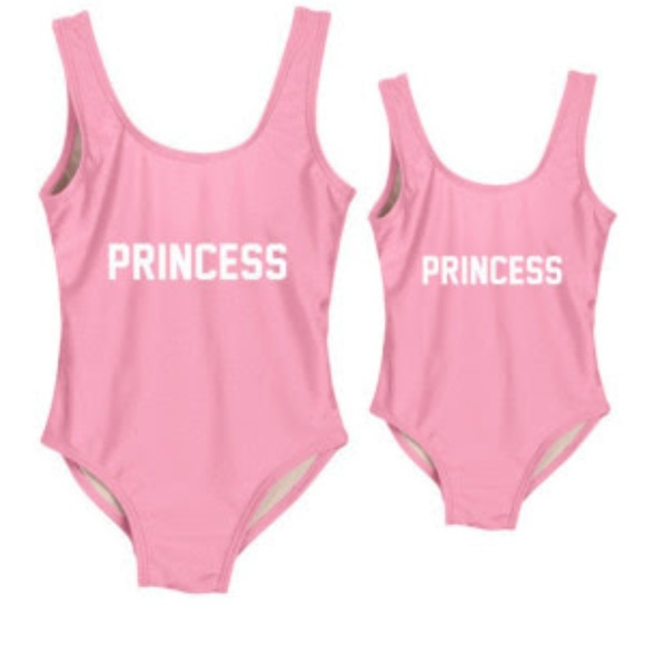 Kids PINK “PRINCESS” swimwear one piece - Picture 1 of 2